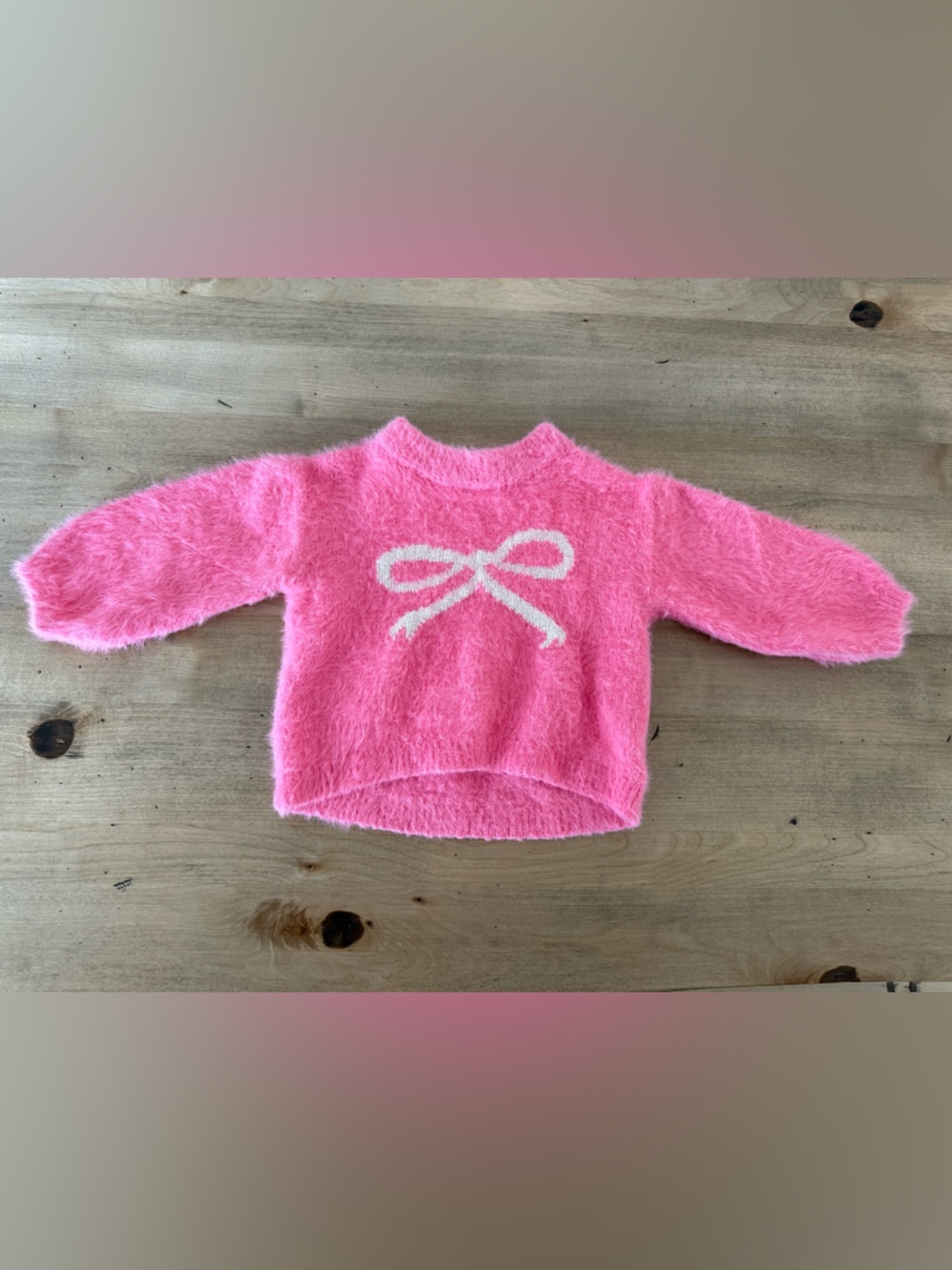 Hot Pink Baby Girl Bow Sweater